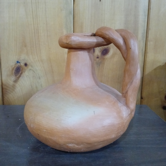 Primitive Clay Handmade Pitcher - Picture 2 of 9